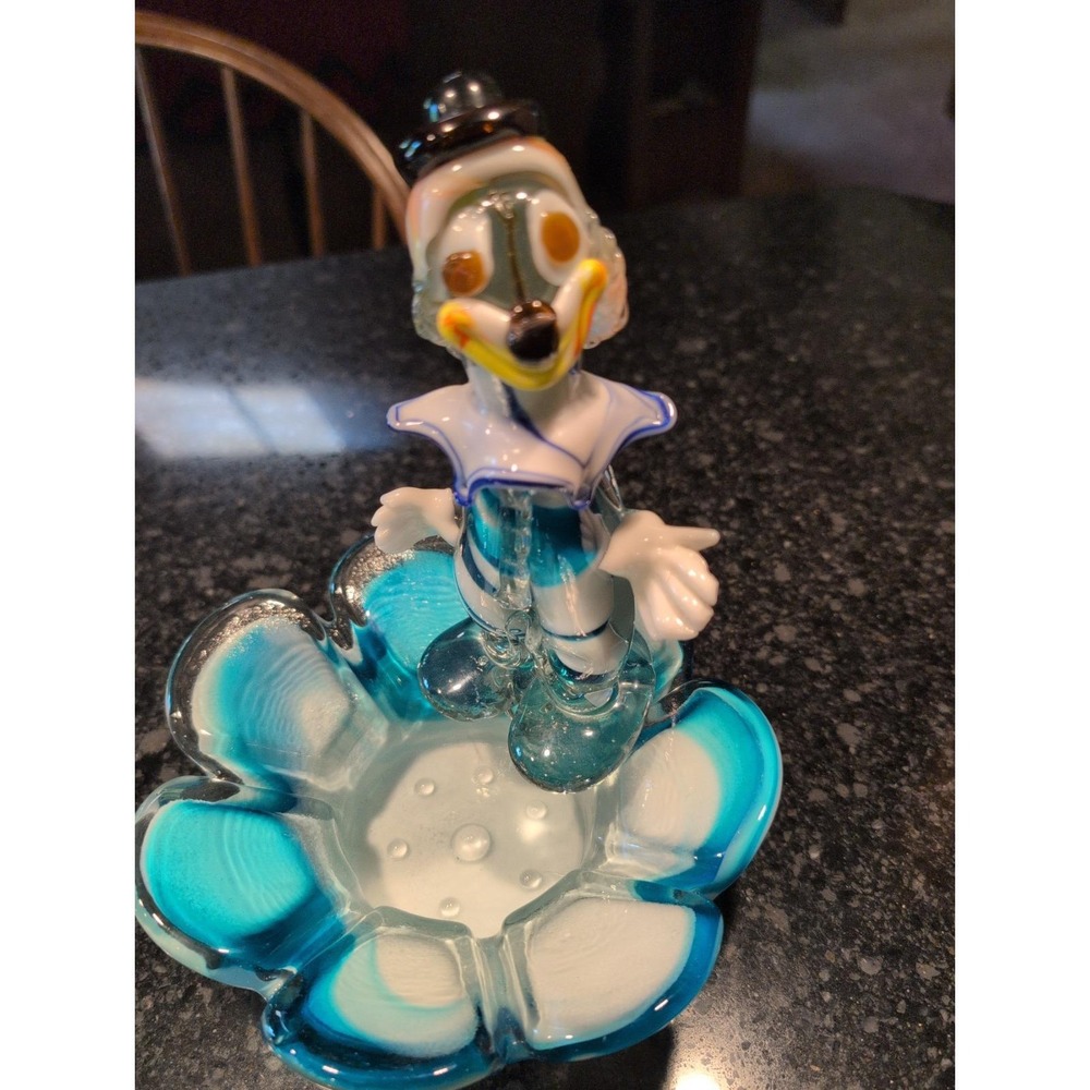 Rare Vintage Murano Glass Clown Bowl Art Venice Italy 9" Tall 7" Wide Bowl